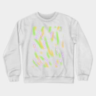 Green yellow watercolor lines art Crewneck Sweatshirt